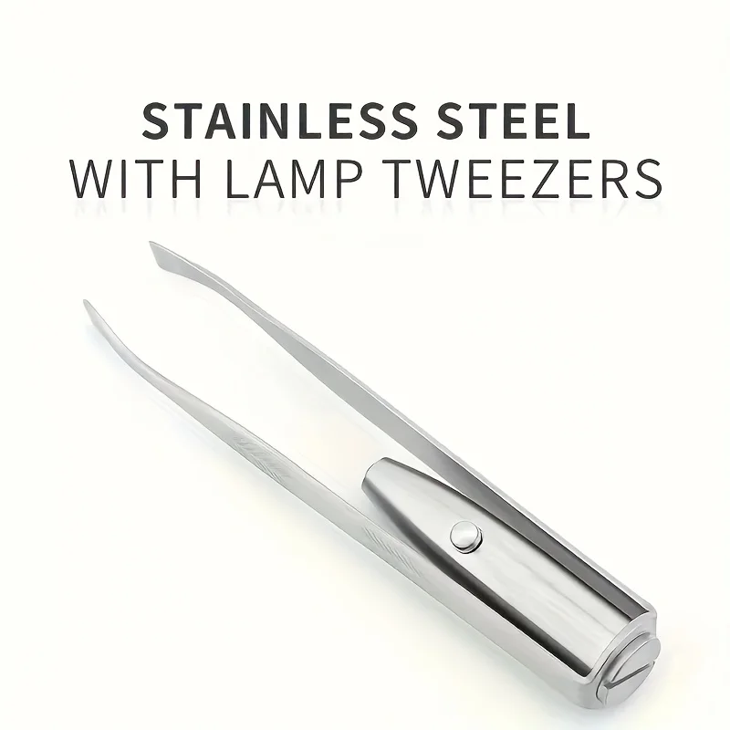 Pince à sourcils à lumière LED améliorée, outil avec conception intelligente pour une mise en forme parfaite des sourcils et une Application de faux cils, 1/2 pièces