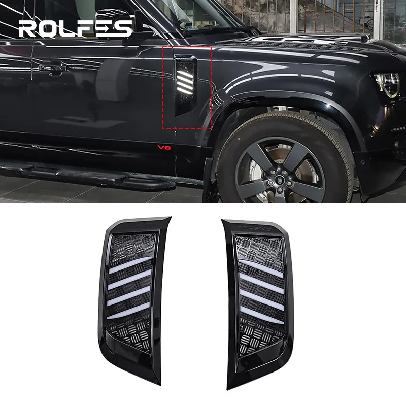 

Suitable for Land Rover Defender 90/110/130 illuminated fender side air intake modification parts Suitable for models 20-25