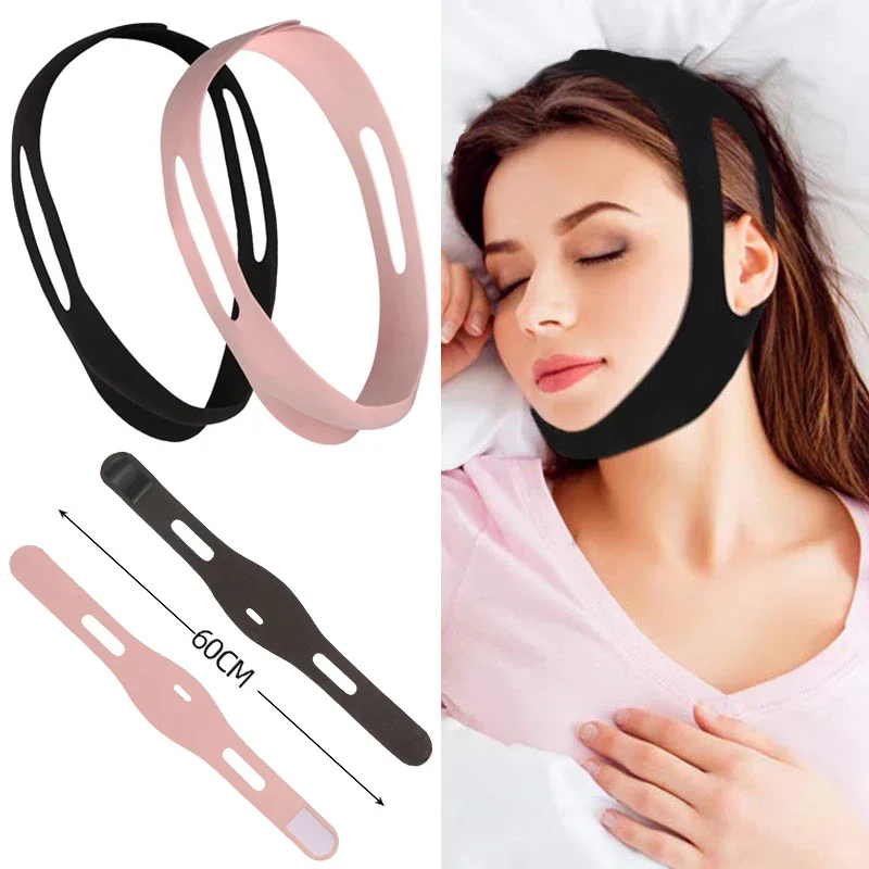 1pc Anti Snore Stop Snoring Chin Strap Belt Anti Apnea Jaw Solution Support Woman Man Health Sleeping Personal Health Care Tools