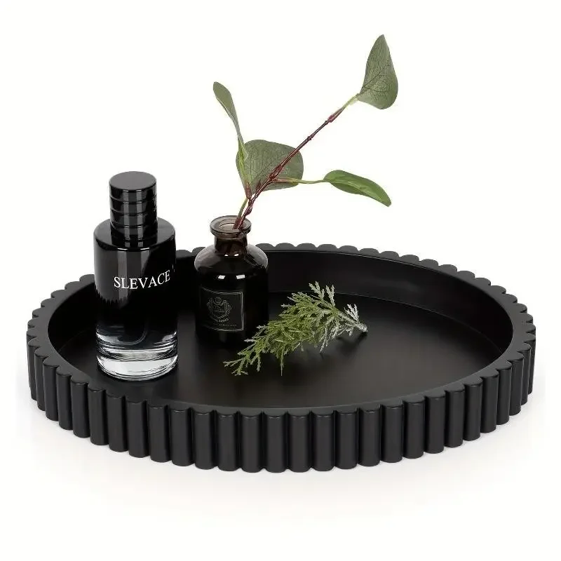 Minimalist Round Silicone Tray, Decorative Display Tray for Coffee Table, Perfume Holder, Home Bar Accessory, Elegant Design