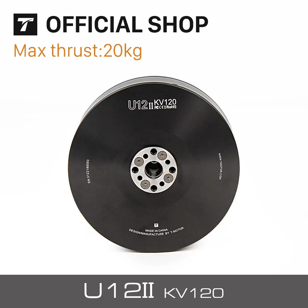T-MOTOR U12 II KV60 KV120 Waterproof Outrunner BLDC Motor 20kg Max Thrust for Multirotor UAV Drone