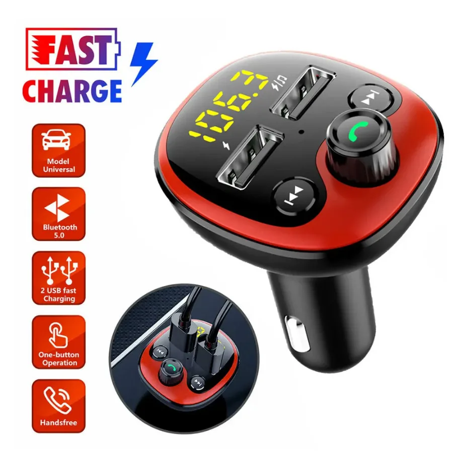 

Car MP3 Player USB Charger Wireless Battery Charging 12-24V Bluetooth FM Transmitter Units Handsfree Car MP3 Player Universal