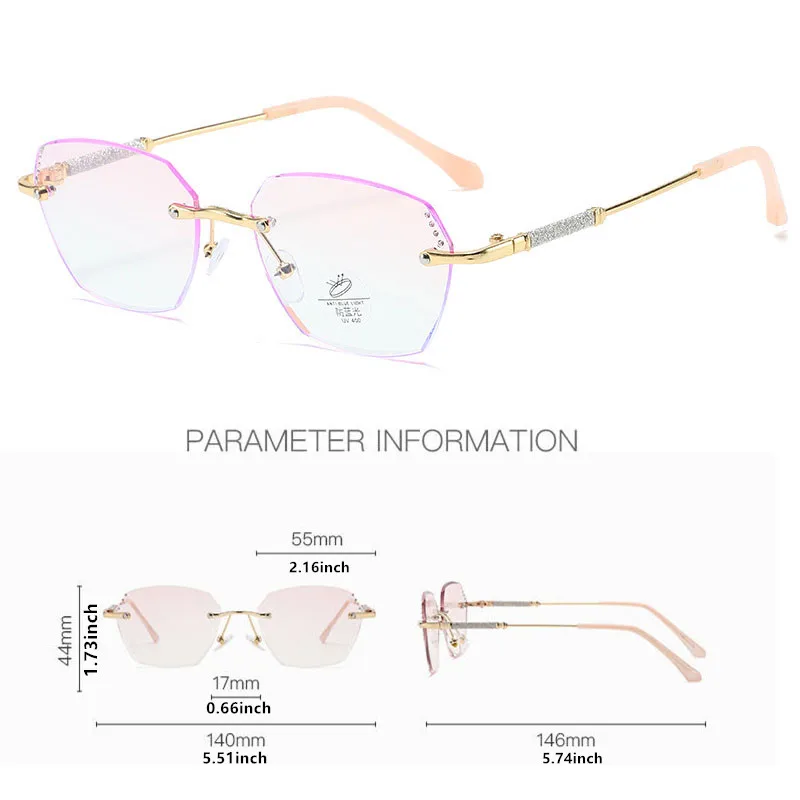 امرأة جديدة عالية الجودة بدون شفة نظارات القراءة حجب الضوء الأزرق التدرج المضادة للبلف، نظارات الموضة #4