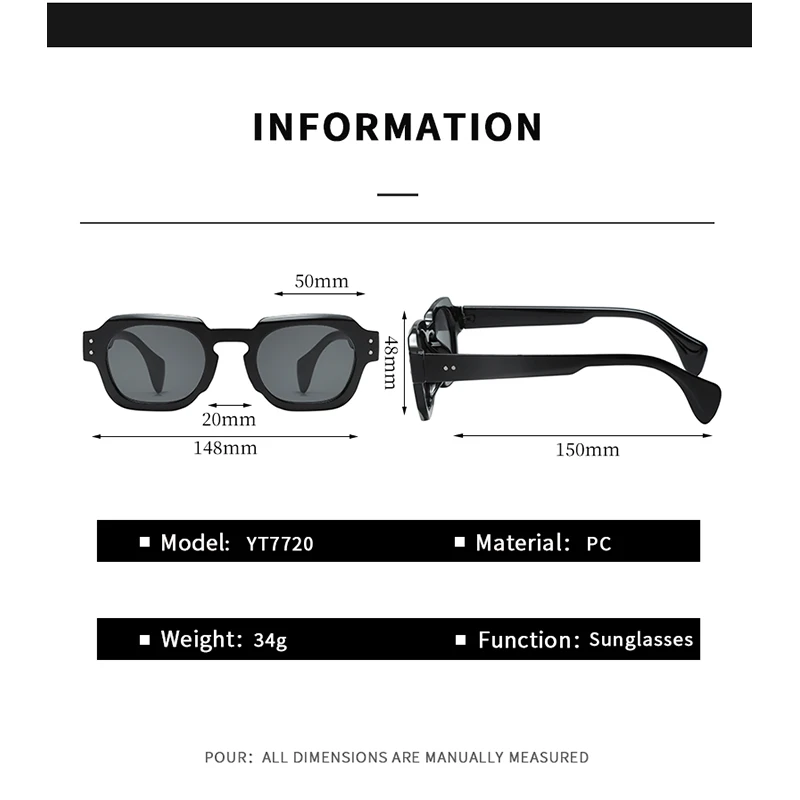 Rice nail sunglasses Polygon irregular 2025 new sunglasses Fashion sunglasses ladies 7720 image 6