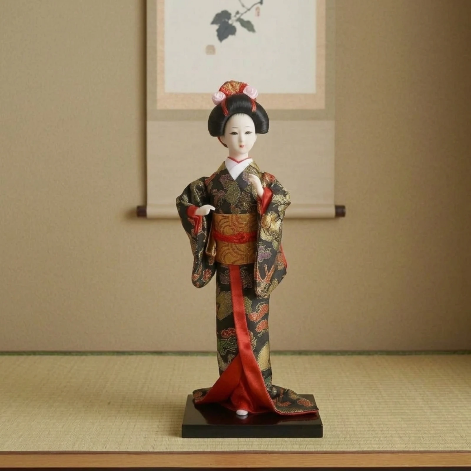 

Japanese Geisha Figurine Collectible Tabletop Geisha Doll Kimono Doll Gift Item