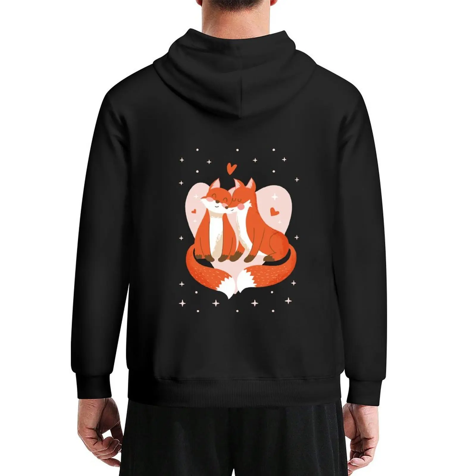 

Cute Valentines Fox Couples Hoodie japanese style autumn clothes blouse male clothes autumn hoodie