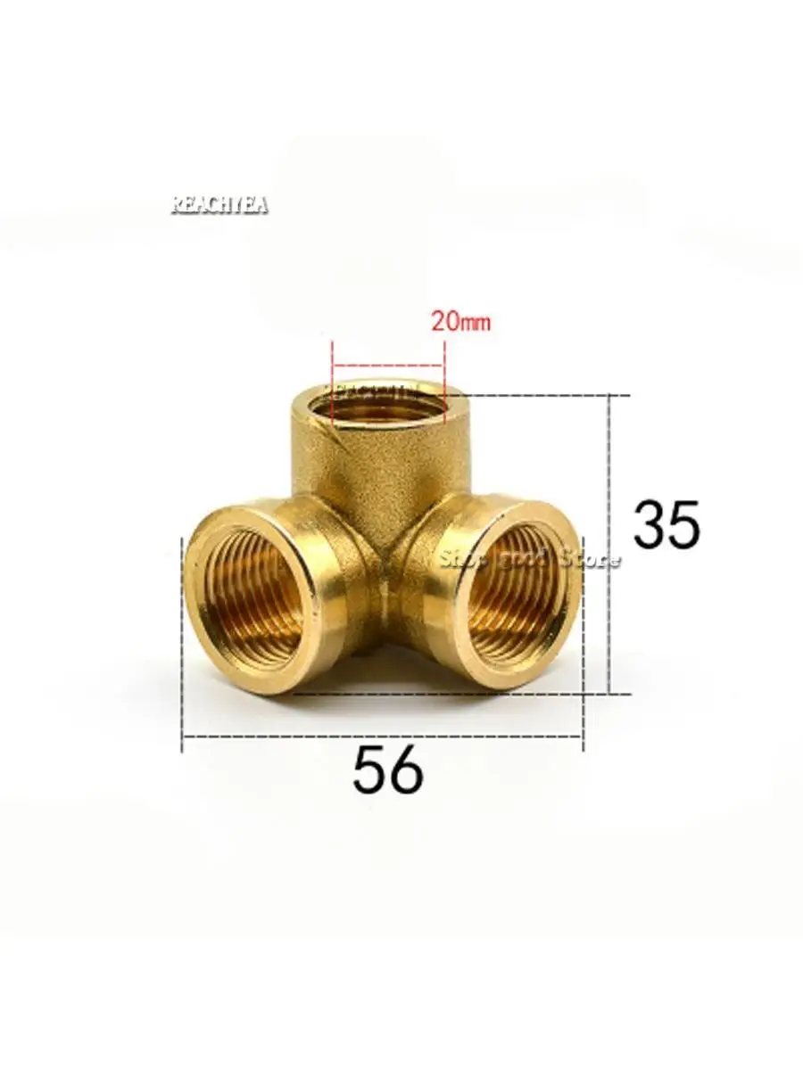 

DN15 G 1/2" BSPP Female Brass Corner Angle 3 Ways Pipe Fitting Adapter Coupler Connector Water Gas Oil