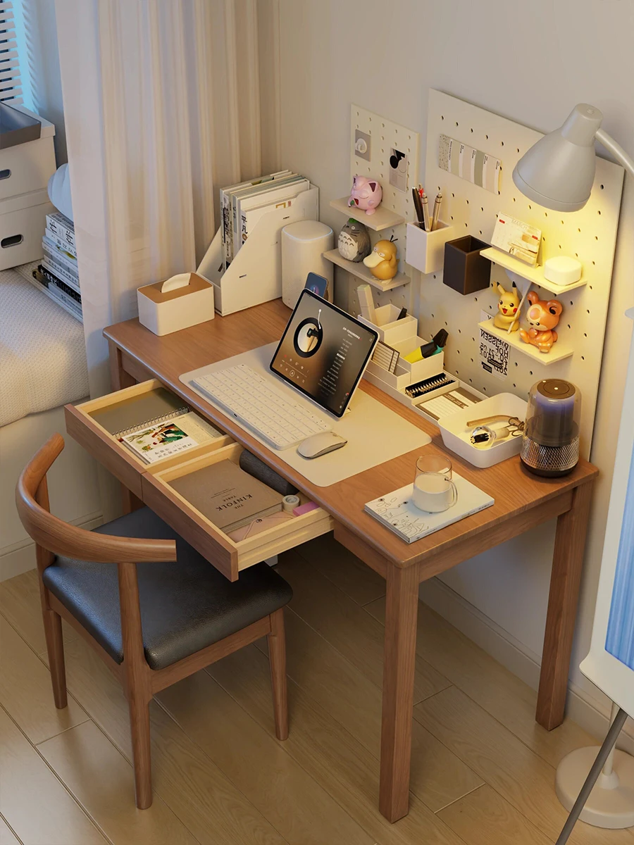 

Solid wood desk household simple office computer table rectangular bedroom student study table small apartment writing table