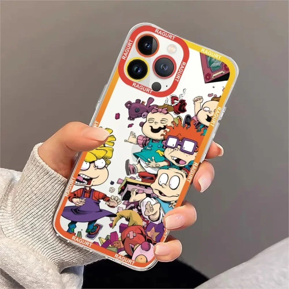 Cartoon Rugrat Phone Case For iPhone 11 12 Mini 13 14 Pro Max Transparent Shell