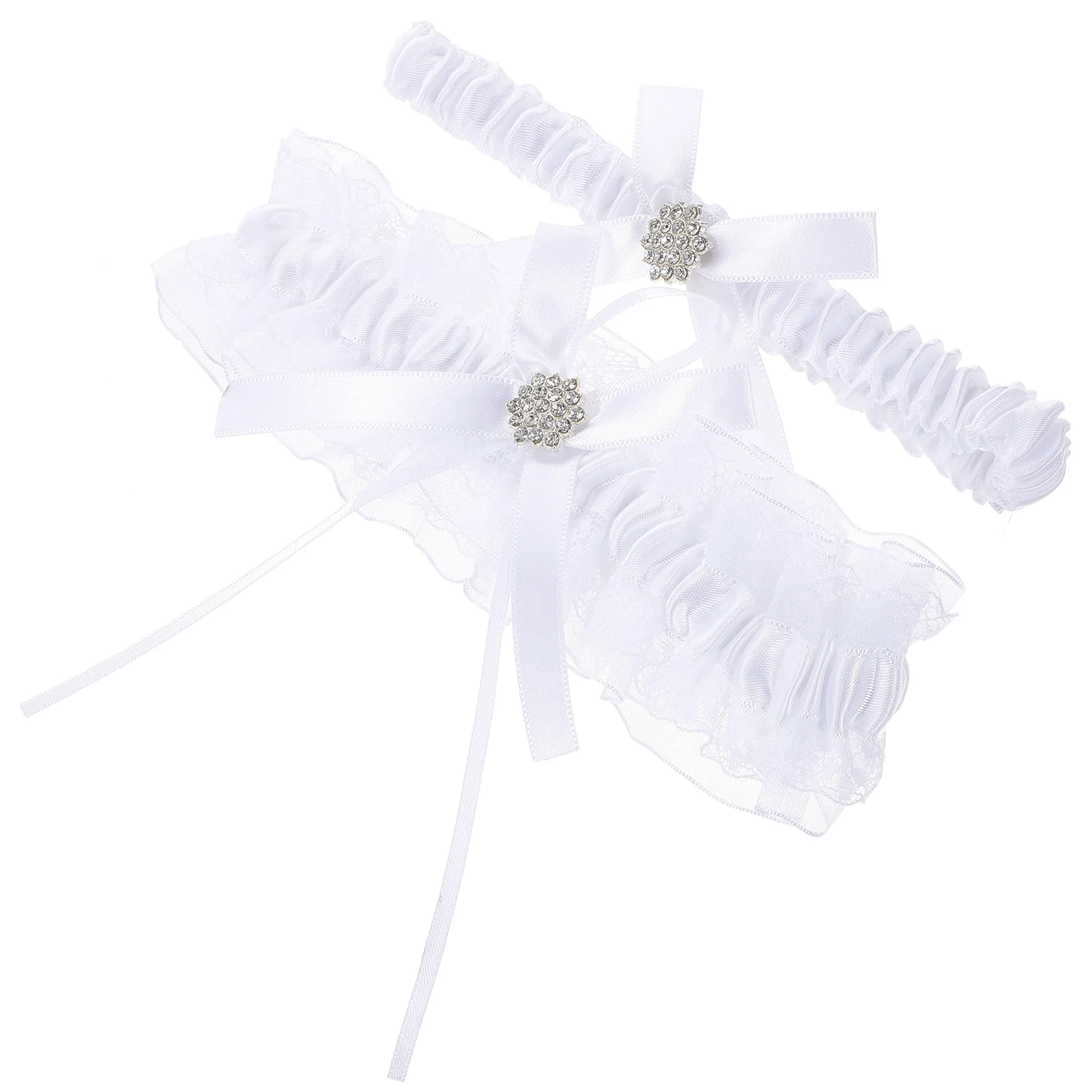 

2 Pcs Decor Bridal Garter for Wedding Bride Garters Elasticity White Belts Women's