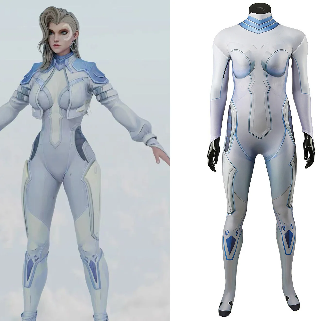 

Marvel Rivals Dagger Cosplay Tandy Bowen Costume Lady Light Superhero 3D Printed Spandex Bodysuit Halloween Costume for Adult