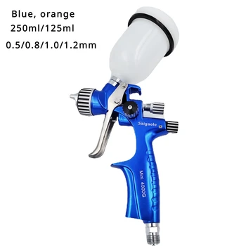 Saigaole spray gun Mini4000G 0.5 0.8 1.0 1.2mm Mini spray paint automotive refinish spray gun orange blue 125ml 250ml coating