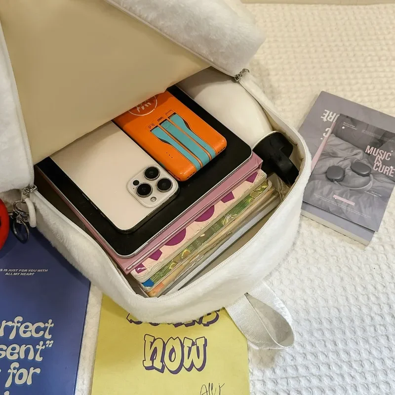 Tierischer Cartoon-Pinguin-Plüschrucksack Kawaii Hai-Siegel-Weiche Flauschige Schultasche für Teenager Tägliche Reise-Schultertasche Geschenk – Detail 12