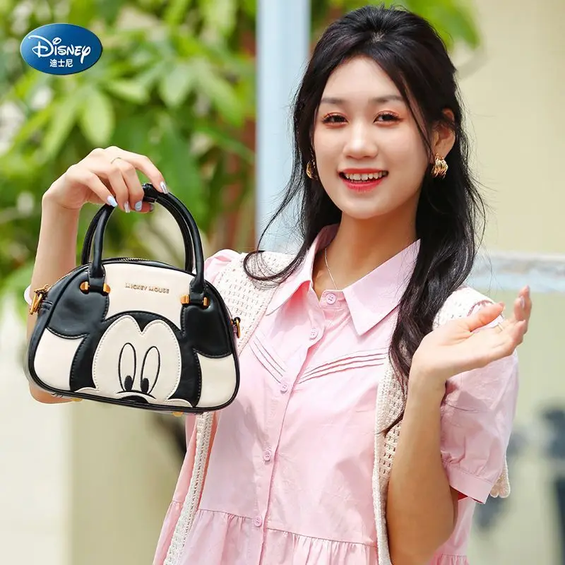 

Disney Fashion High Quality PU Classic Retro Handbag for Women, Cute Cartoon Mickey Multi functional Storage Handbag