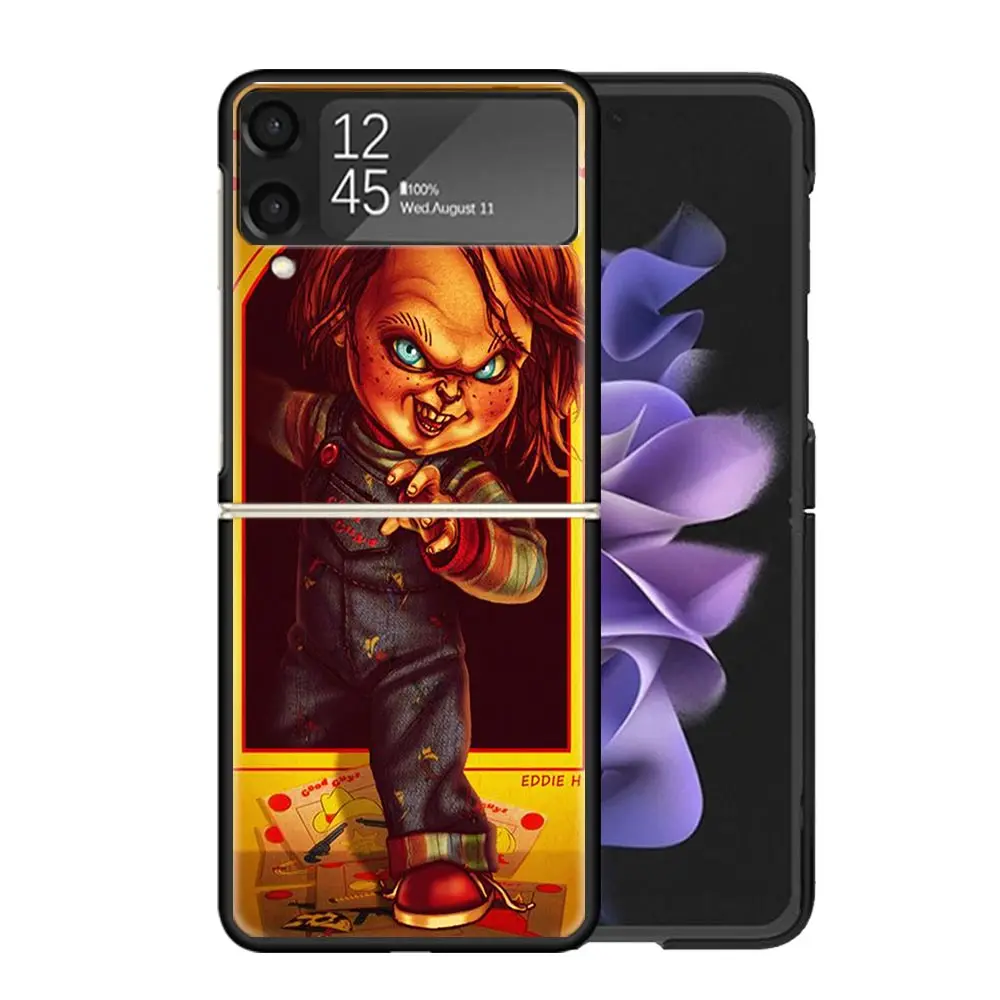 Chucky-funda de teléfono transparente para Samsung Z Flip 5 4 3 Galaxy ZFlip 6 5G, cubierta dura con estampado a prueba de golpes, TPU, PC