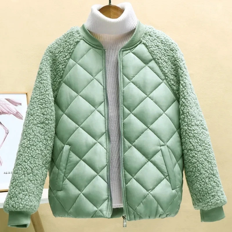 Autumn Winter Women\'s Cotton Coat 2023 New Hooded Loose Imitation Lamb Wool Padded Jacket Thin Cotton Jacket Female Short Coat