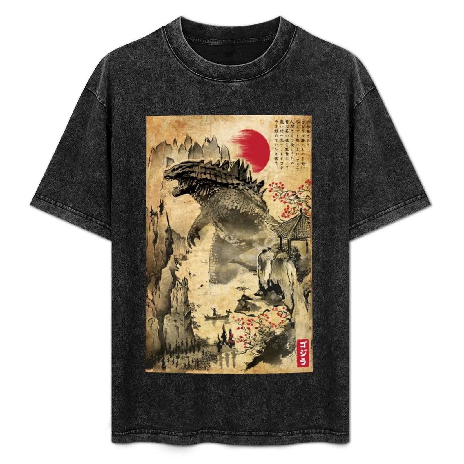 

Godzila in Japan T-Shirt Short sleeve tee Aesthetic clothing shirts graphic tee men