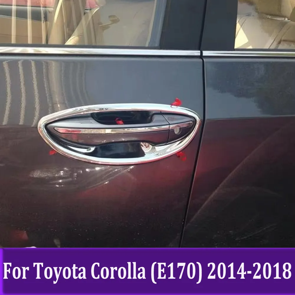 Chrome Side Door Handle Bowl Cover Trim Sticker Styling For Toyota Corolla (E170) 2014 2015 2016 2017 2018 Car Accessories