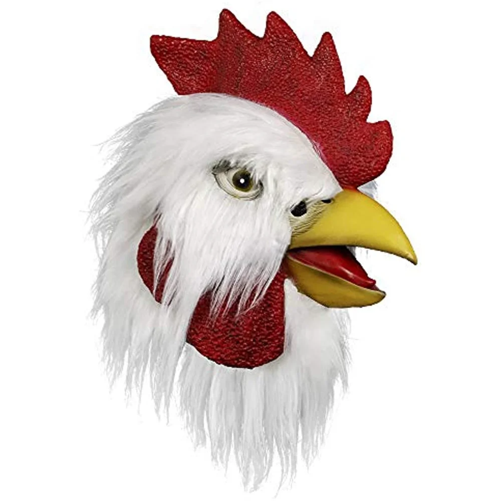 

Rubber Cock Mask Animal Latex Mascara Halloween Novelties Costume Cosplay Prop Chicken Decoration One Piece Adult Woman Disguise