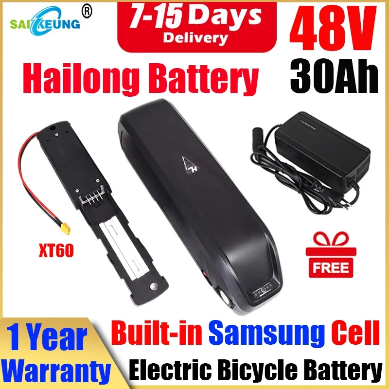 

Hailong-Electric Bicycle Lithium Battery Kit with Charger, 48 V, 20Ah, 24ah 30ah, 50ah, 60Ah, 750W, 1000W, 48 V, 20Ah, 2000W