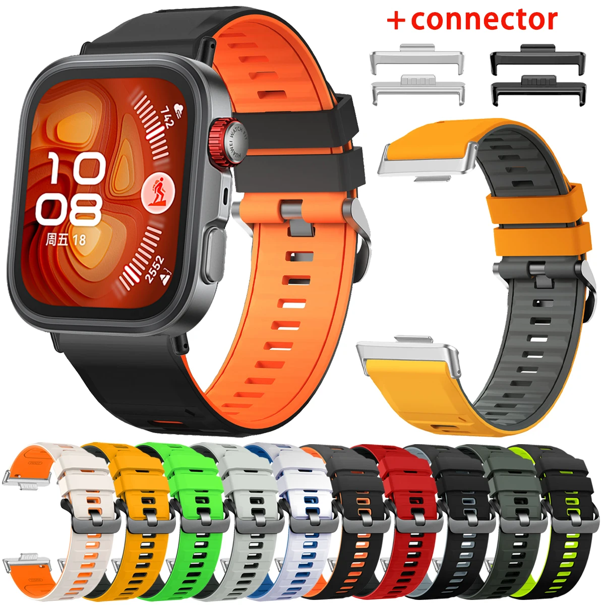 Two-Tone Silicone Band For Huawei Watch Fit 5 Pro Strap Accessorie for Huawei Watch fit 3 4 4Pro Men Women Sport Bracelet Correa