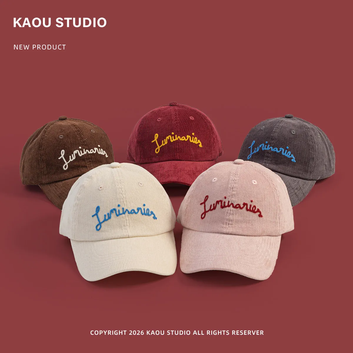 Fall and winterretro corduroy baseball cap for men and women wintereasiest for match peaked cap embroider curved brim hat