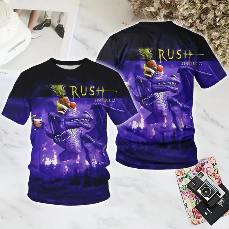 شعبية روك الاندفاع ثلاثية الأبعاد تي شيرت مطبوع الصيف نمط جديد الرجال والنساء الهيب هوب العصرية قصيرة الأكمام الشارع فضفاض رداء علوي غير رسمي #6