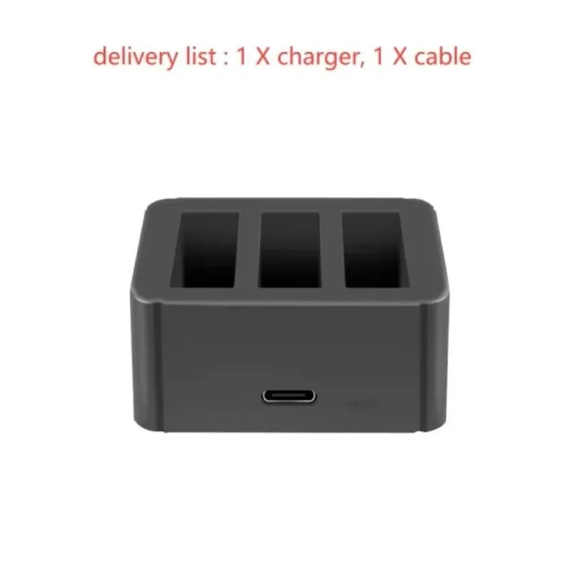 3 Slots/Dual Charger Battery Charger Batteies Charging/Battery Case/Box/Action Battery For DJI Osmo Action 1 Camera Accessories