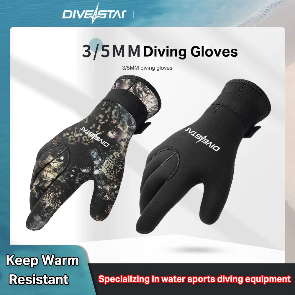 Guanti da immersione muta da surf guanti mimetici 3mm 5mm Neoprene termico antiscivolo flessibile per pesca subacquea nuoto Rafting kayak