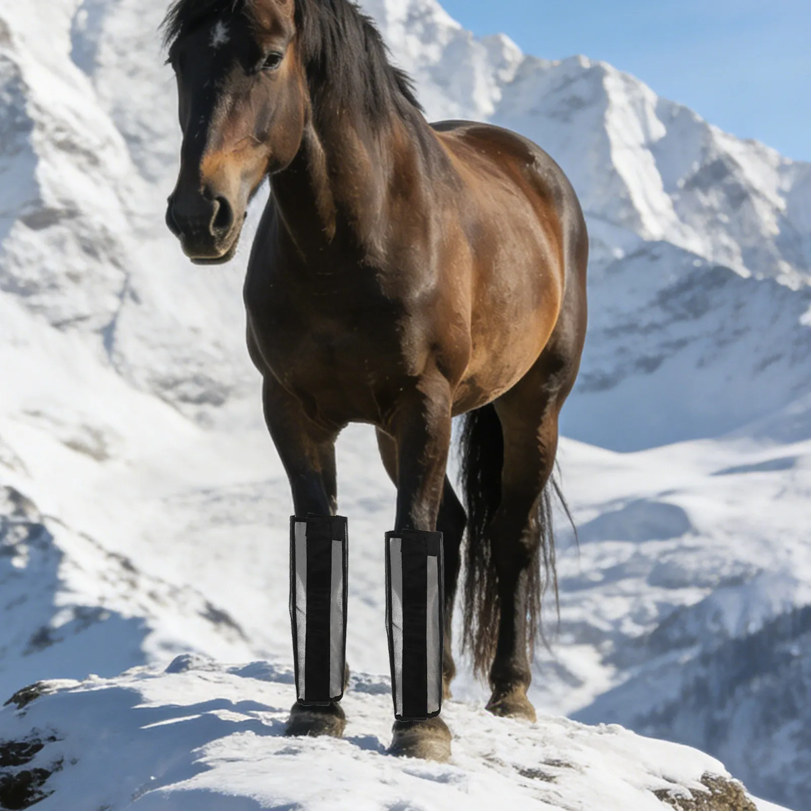 

Комплект из 4 дышащих легких защитных ботинок для ног лошади с сетчатыми вставками, нескользящие, для тренировок на открытом воздухе, от комаров