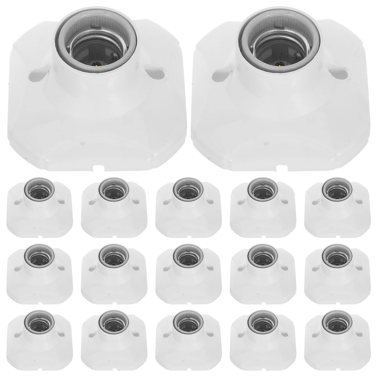

20pcs Ceramic Lamp Holder E27 Screw Base 250V High Power Thickened Socket for Ceiling Table Pendant Lighting Fixtures