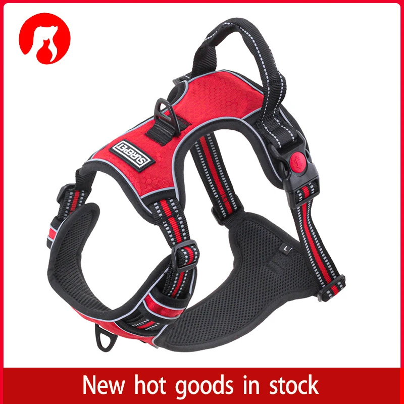 No Pull Dog Harness, No Choke Front Lead Dog Reflective Harness, Adjustable Soft Padded Pet Vest with Easy Control Handle