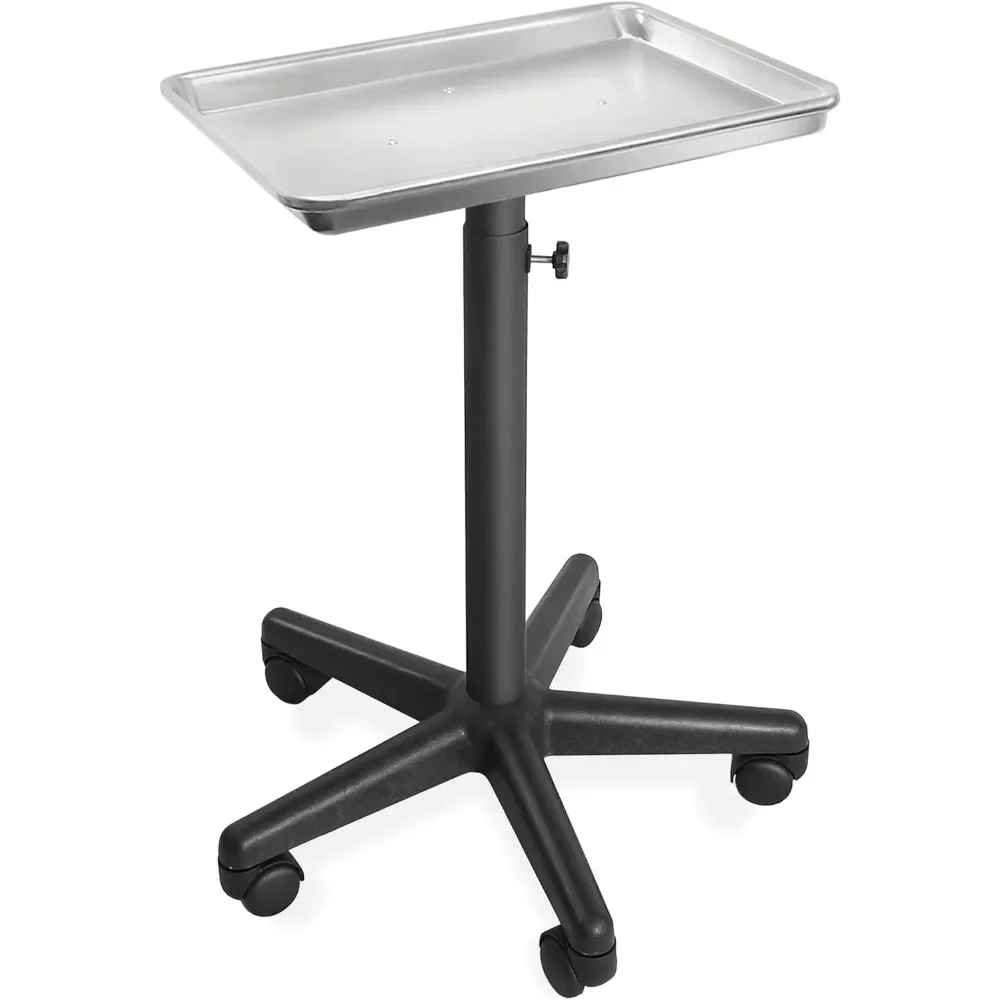 

Aluminum Salon Instrument Tray, Heavy-Duty Metal Rolling Base salon trolley cart