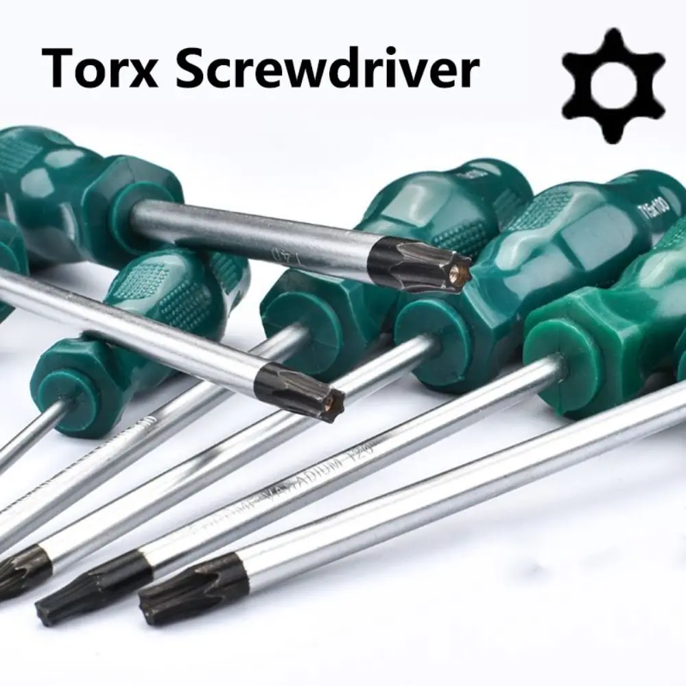 T15 T20 T25 T30 Torx Screwdriver with Hole Hexagon Screwdriver 400mm Extra Long Allen Screwdriver Repair Screw Driver Hand Tools