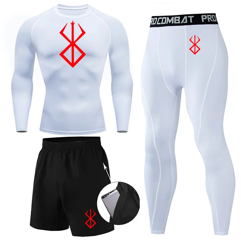 Nowe koszulki MMA + zestaw spodni Jiu jitsu Rashguard męskie koszulki Bjj Muay Thai z długim rękawem Boxeo odzież siłownia strój sportowy