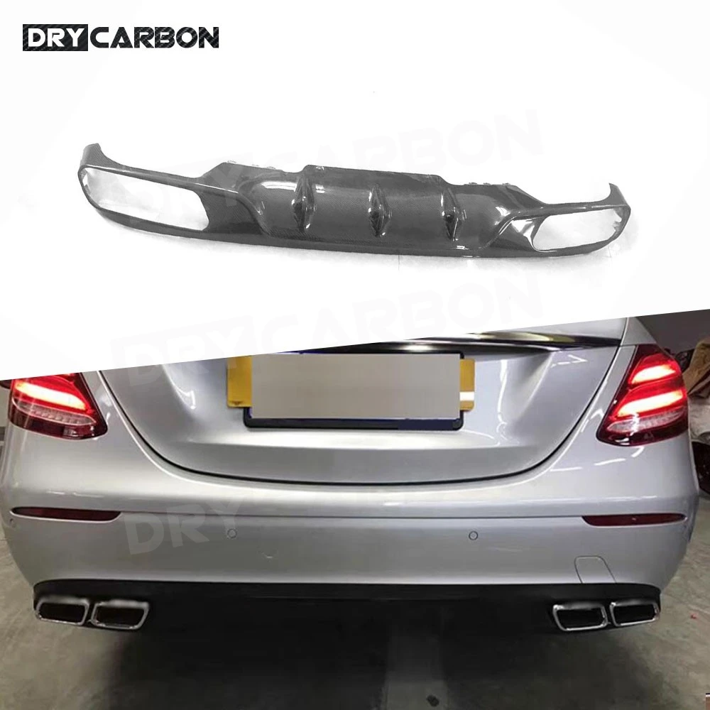 Carbon Fiber Car Rear Lip Diffuser Bumper Spoiler for Mercedes Benz E Class W213 E250 E350 E400 E43 E63 AMG Accessories