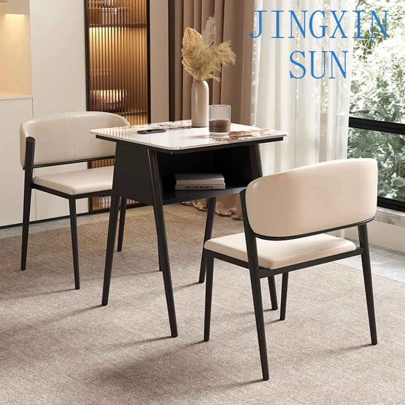 Modern simple casual table and chair combination set edge few Side coffee tables Desk living room chairs Relaxing Home Furniture