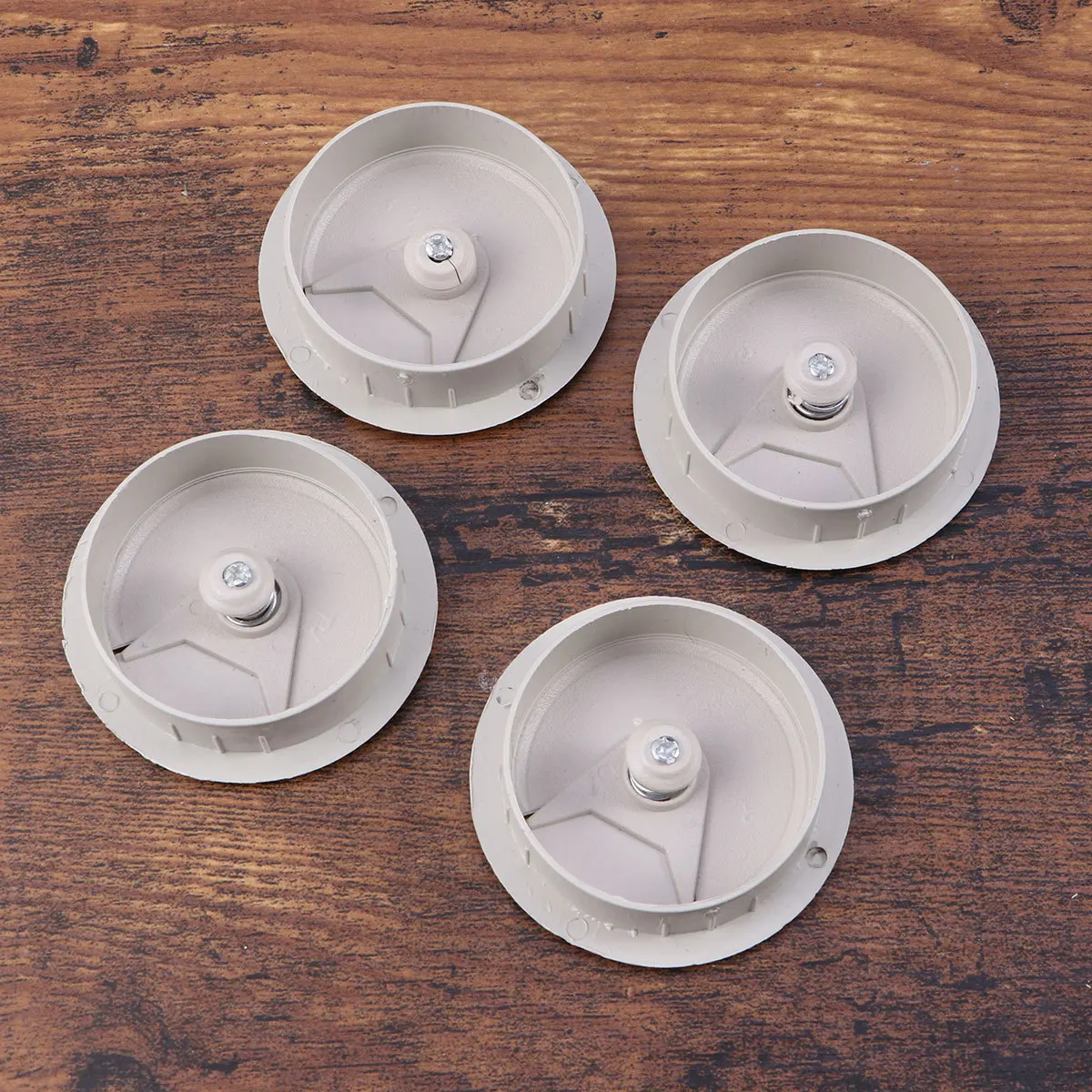 12pcs Office Desk Grommet 50Mm Round Cable Cover For Computer Table Cord Management Home Hotel Bank Use Grey White