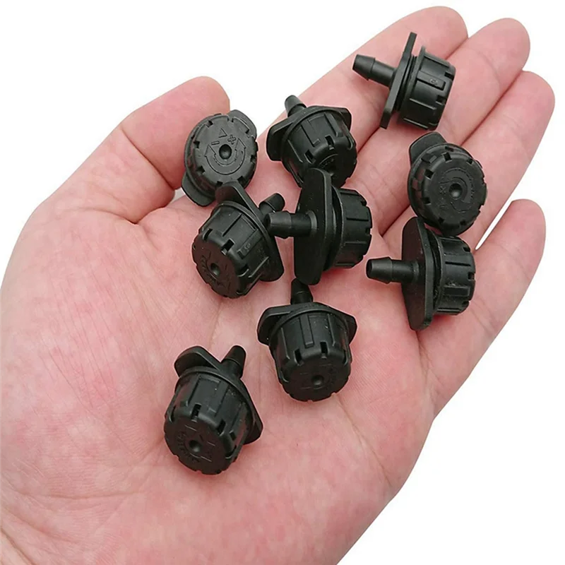 

AB33-300Pcs Adjustable Irrigation Drippers Sprinklers 1/4 Inch Emitter Dripper Mini Drip Irrigation Sprinklers For Lawn