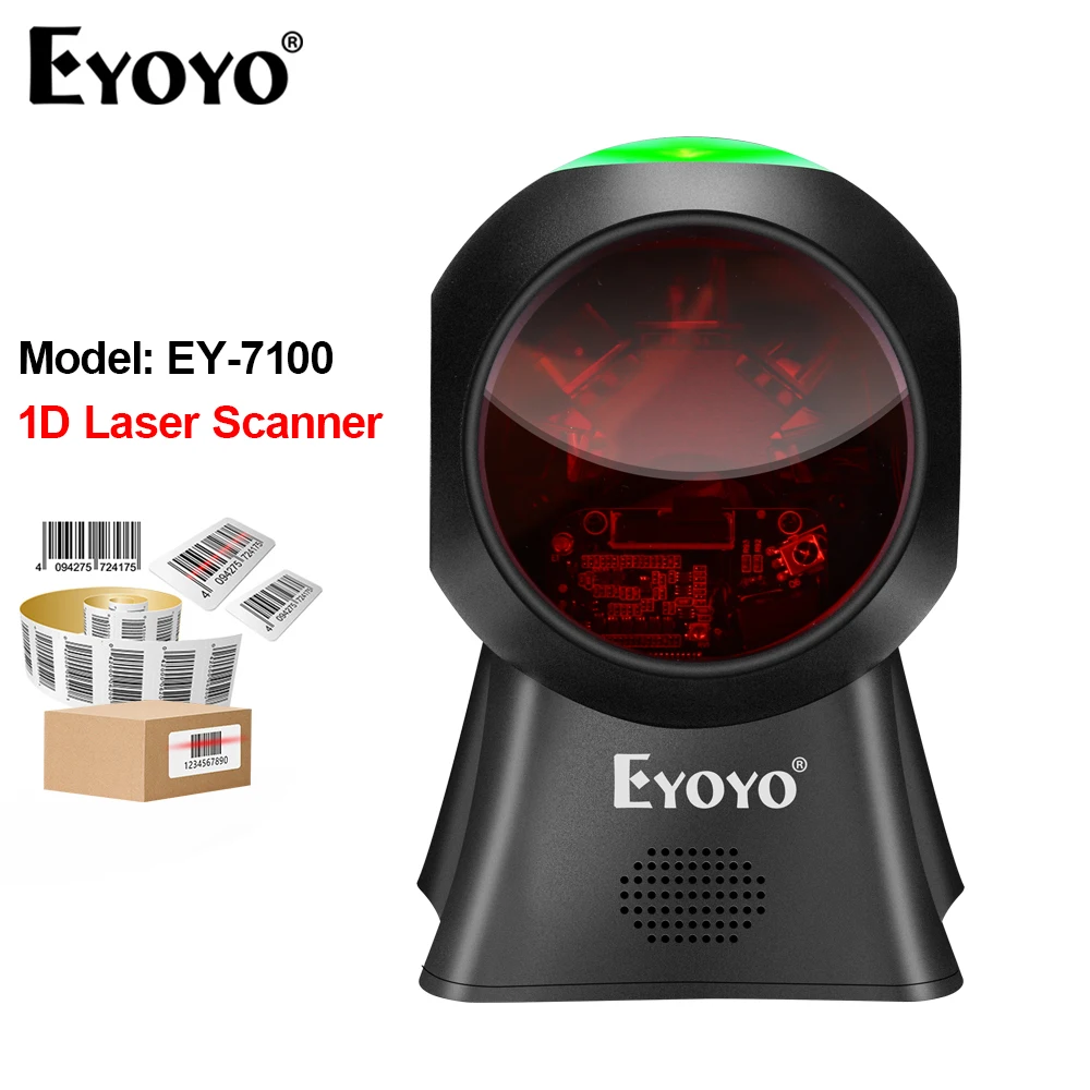 Eyoyo USB Wired Platform Barcode Reader 1D/2D Desktop Bar Codes Scanner Auto-sense Scanning For Library Supermarket Retail Store