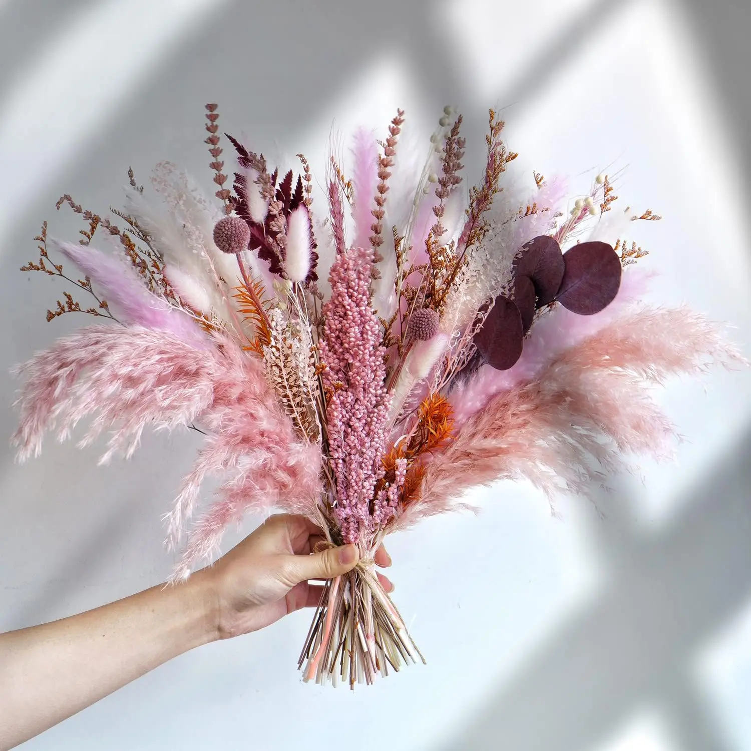 

1bundle Artificial Flower Boho Natural Dried Pampas Grass Bouquet - Perfect For Spring Summer St Patrick's Day Easter Decor