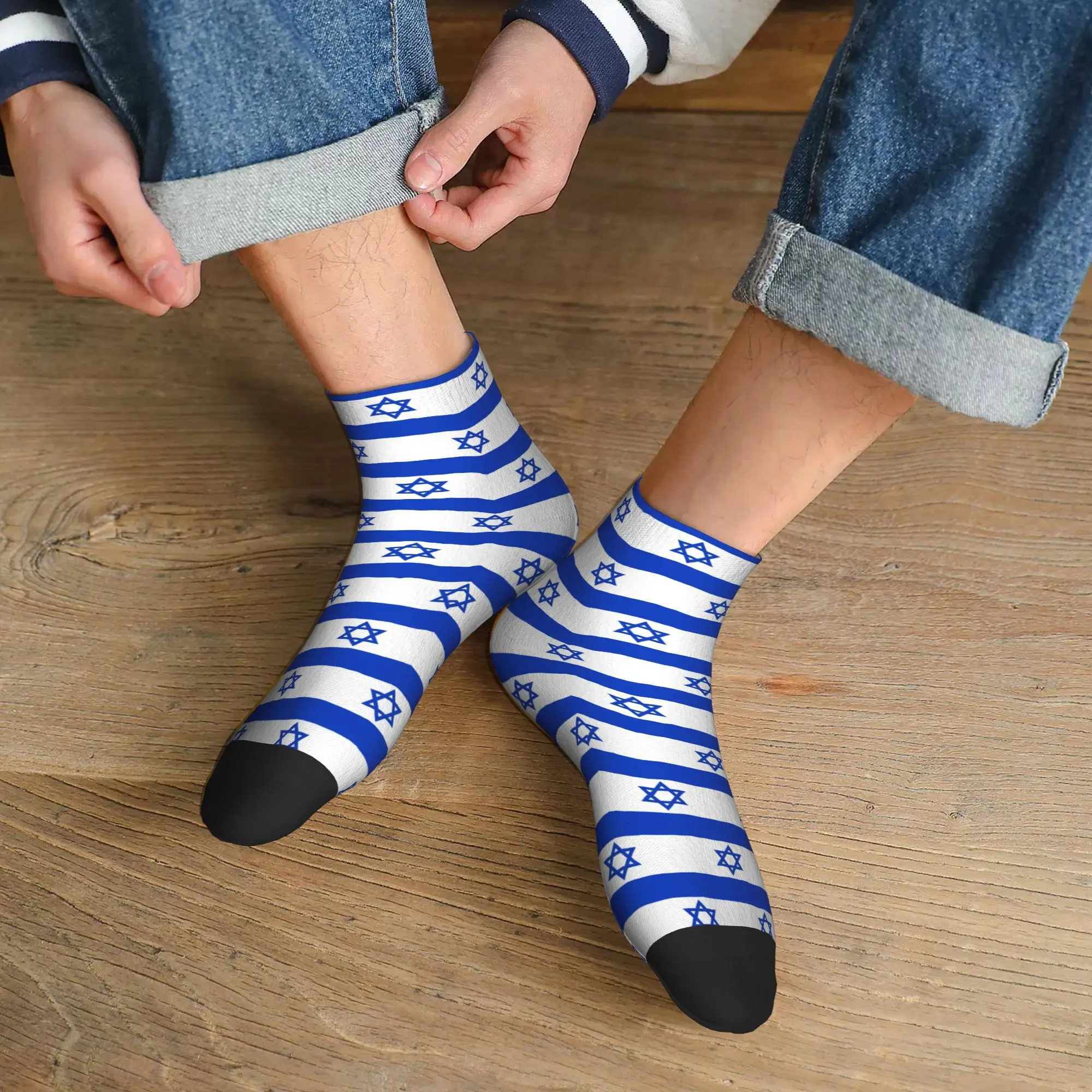 

All Seasons Israel Flag Socks Harajuku High Quality Crew Socks Fashion Stockings for Men Women Gifts
