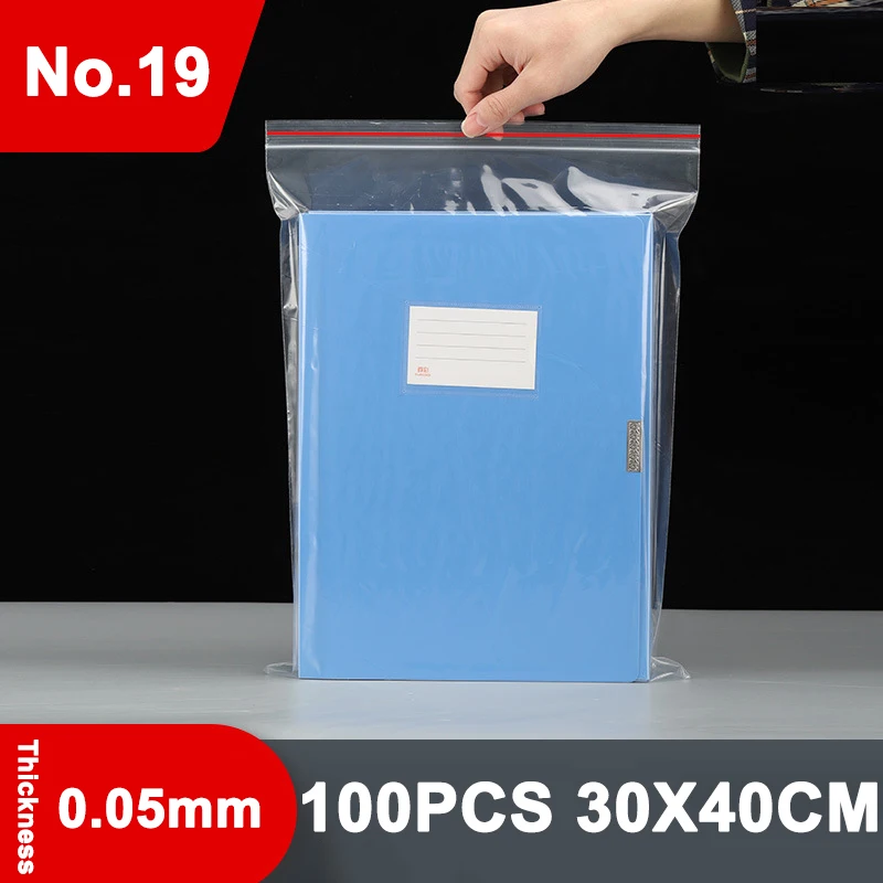 100P Self-sealing Pocket Zipper Lock Plastic Bag Can Be Repeatedly Closed Transparent Storage Fresh-keeping Packaging Bag 0.05mm