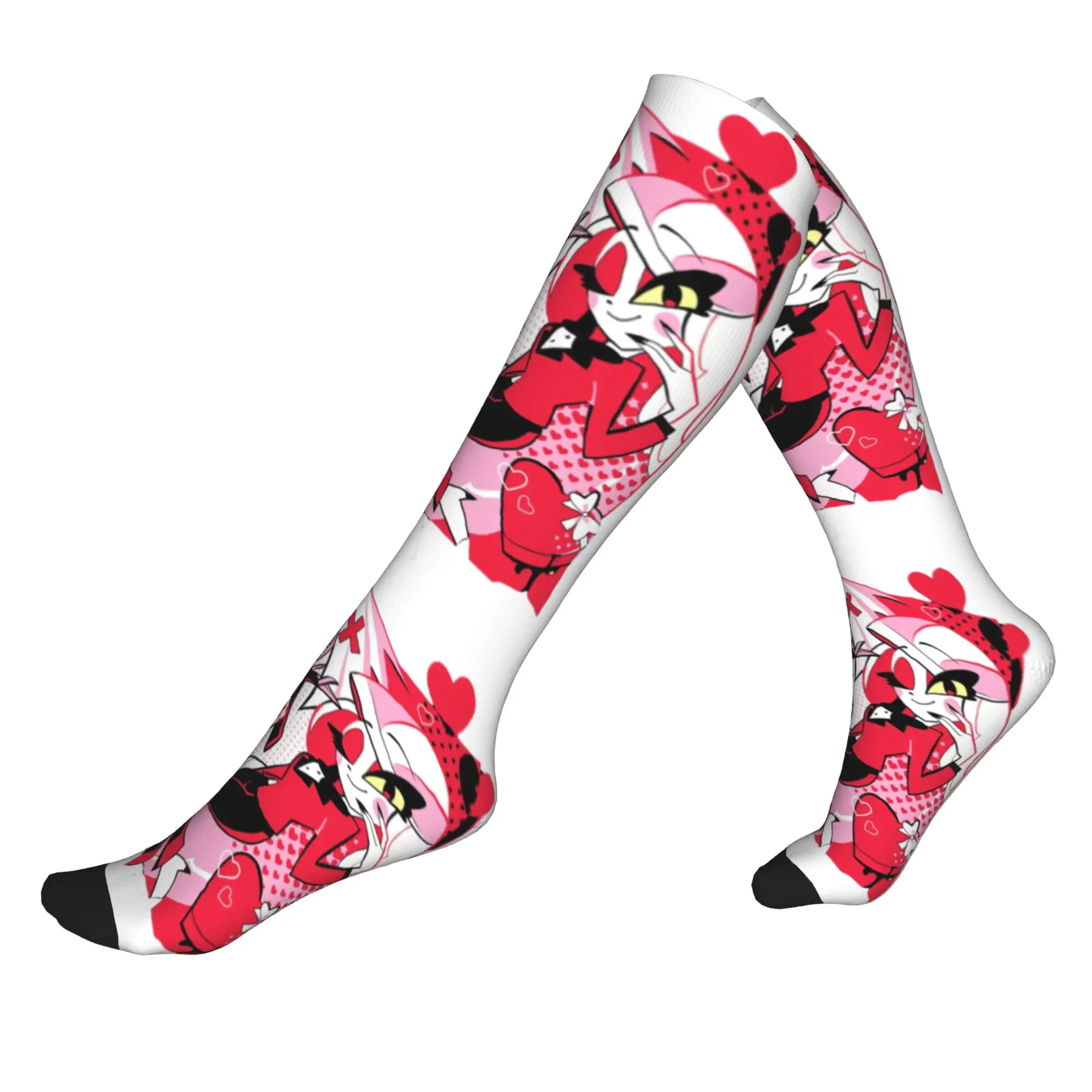 

Hazbins TV Show Animation Hotel Mens Sports Compression Socks Unisex Novelty 3D Print Dress Socks