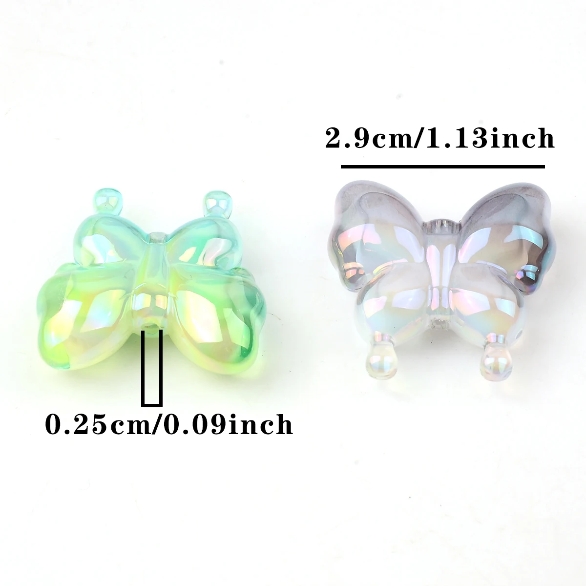 5pcs Multicolored Creative 3D Butterfly Style Beads for Jewelry Making Loose Spacer Beads DIY Jewelry Accessories Kids Handwork