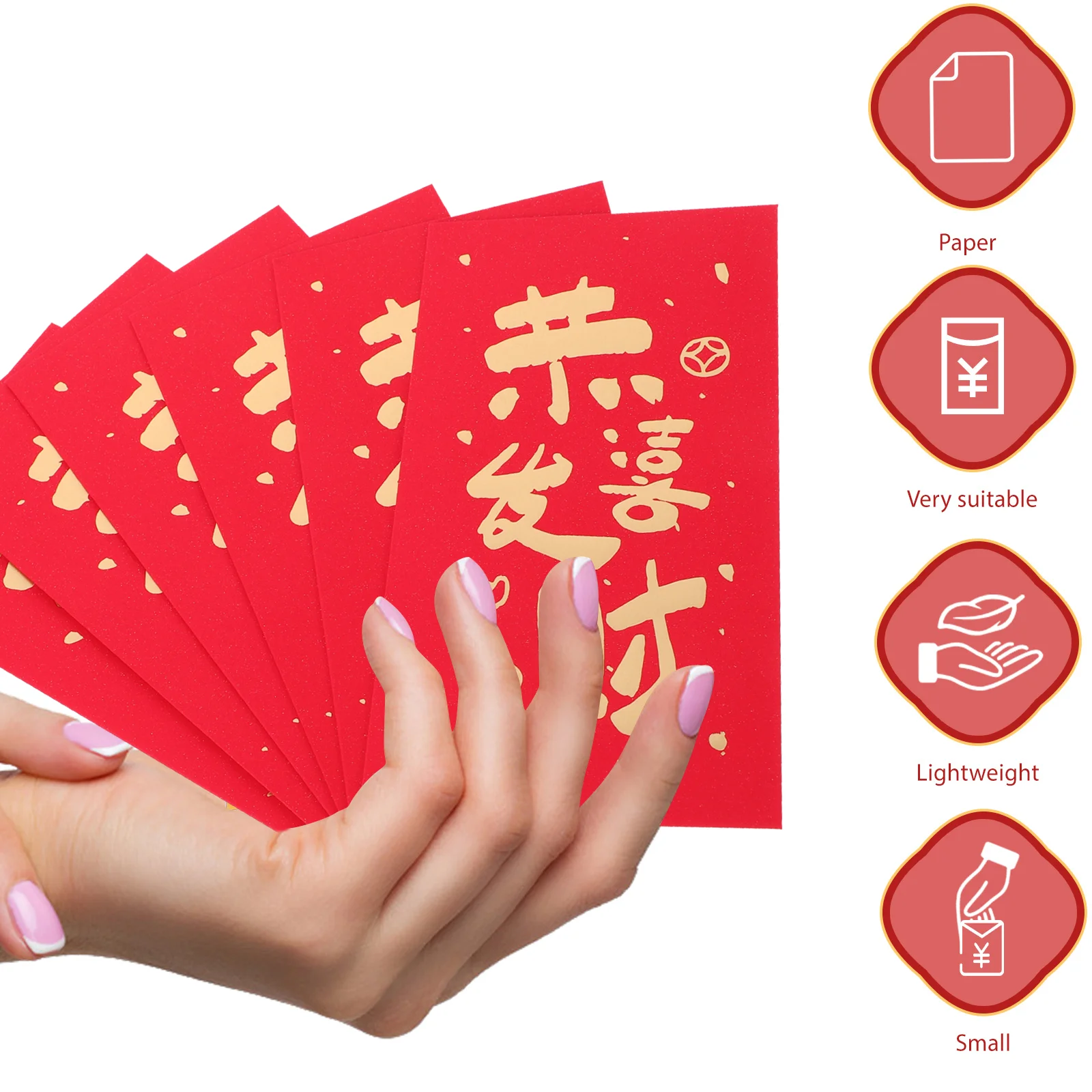 6 Pcs Red Envelopes Chinese Spring Festival Lunar New Year Traditional Pocket Pockets Zodiac Lucky Money