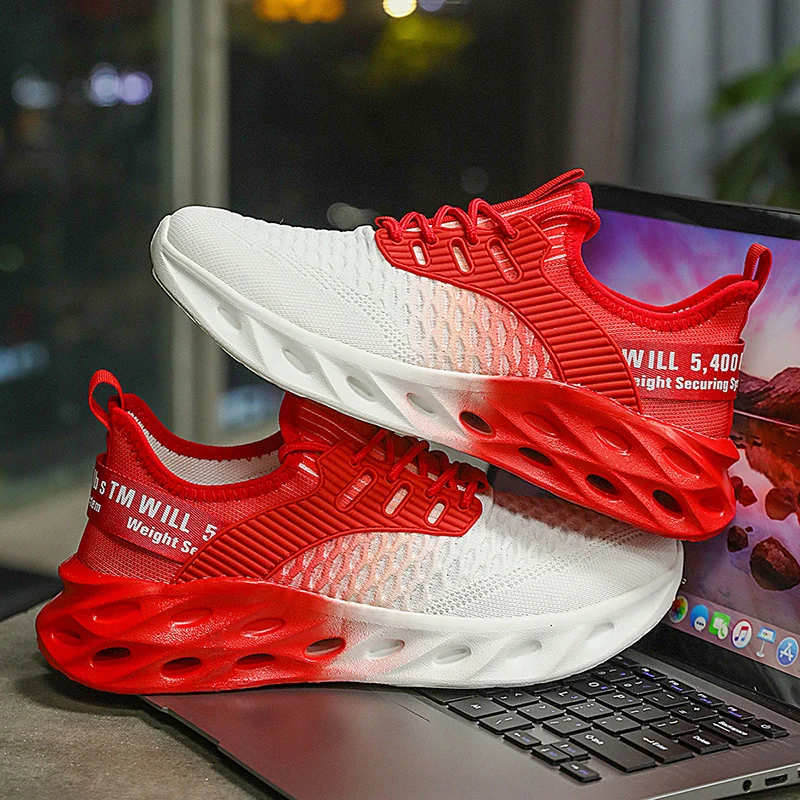 

Mens Running Shoes 2025 New Mesh Breathe Shock-absorbing Trendy Contrasting Lightweight Sports Outdoor Sneakers for Man