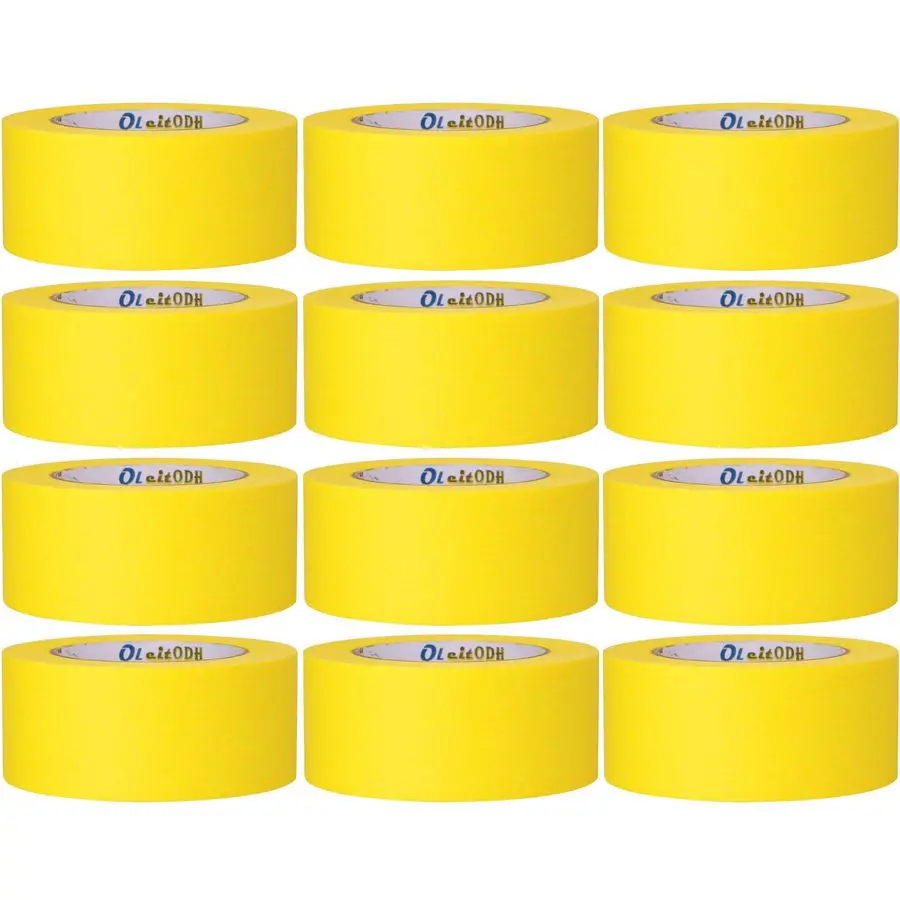 

Желтая малярная лента Rolls, 2 дюйма x 660 ярдов, без остатка следов, для покраски стен, художественная лента, для отделки краев