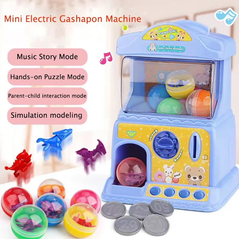 Children Electric Egg Twisting Machine Small Home Coin-operated Gashapon Machine Candy Game Claw Arcade Machine Kid Gifts