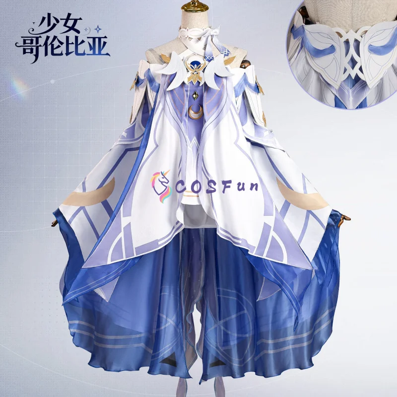 Genshin Impact Columbina Cosplay Costume Gorgeous Dress Moon Girl Uniform Halloween Party Role Play Outfit Women COSFun